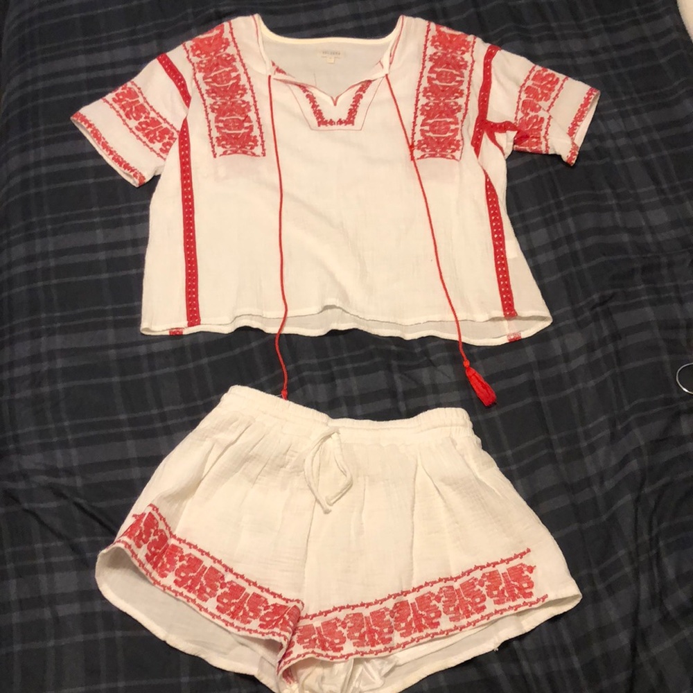 2 piece shirt and short set